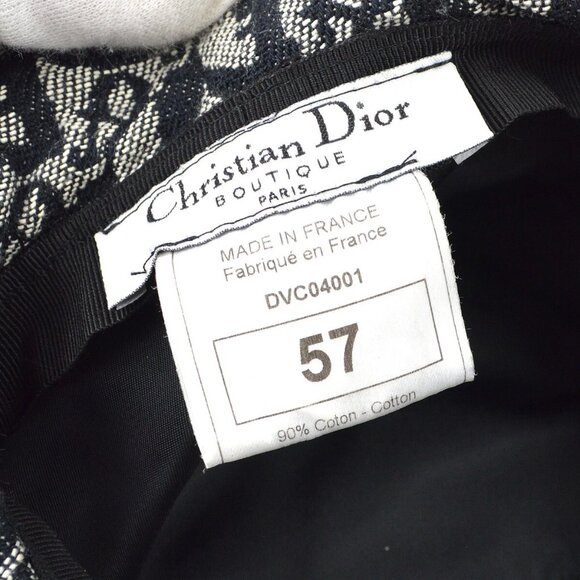 Christian Dior Black Gray Trotter Hat DVC04001 #57 Small Good - Picture 7 of 11